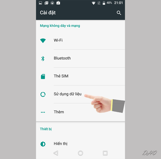 Chọn sử dụng dữ liệu